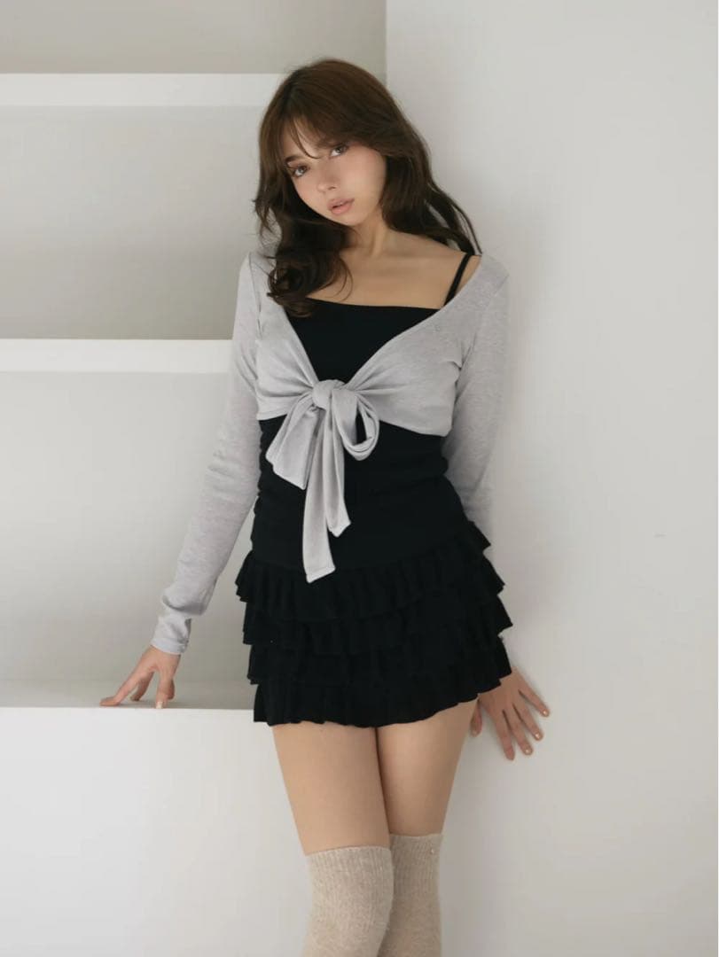 ワンピース andmary Candice frill set up BLK black