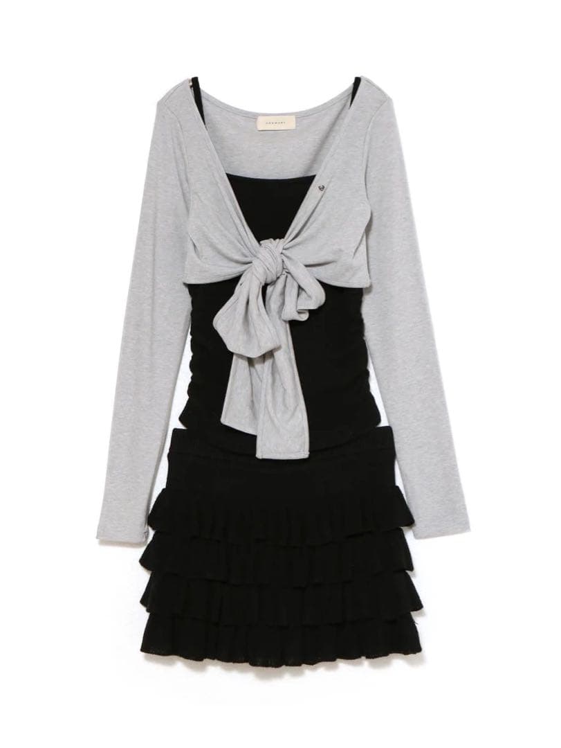 ワンピース andmary Candice frill set up BLK black