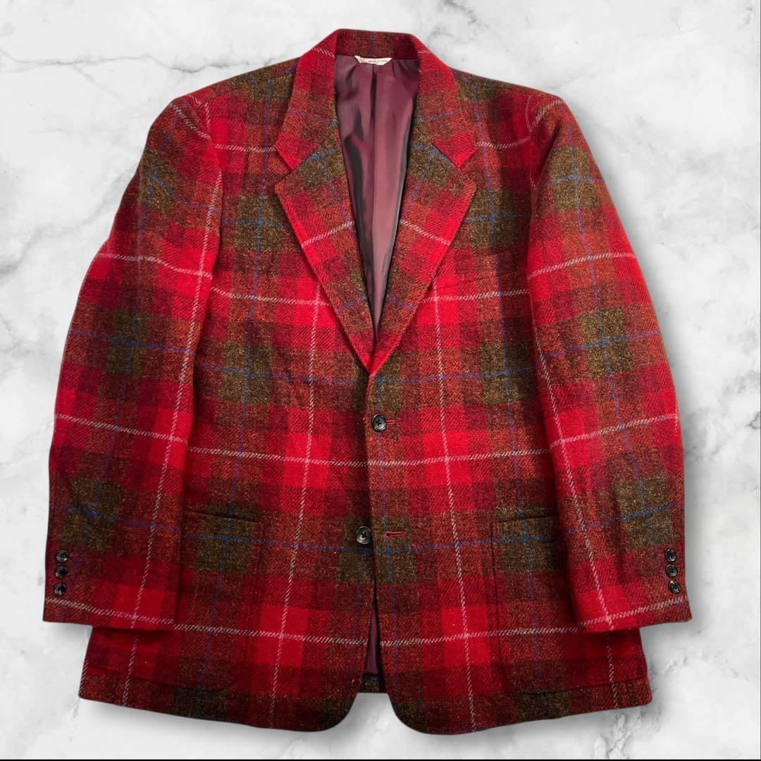 定価10万超 極美品 Papas×Harris Tweed ツイードジャケットL