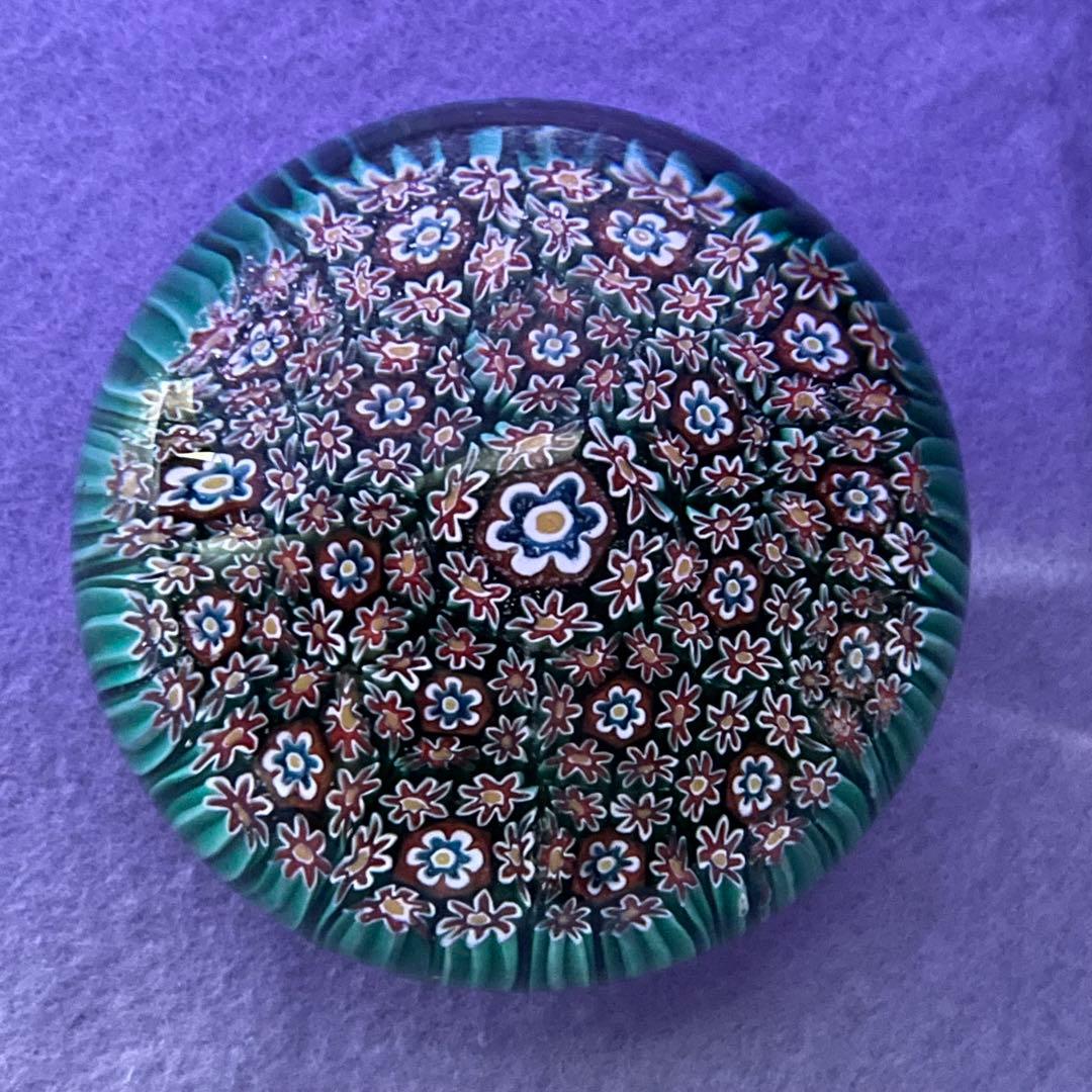 高級ミルフィオリ ペーパーウエイト 綺麗な花模様 オールドバカラ サンルイ