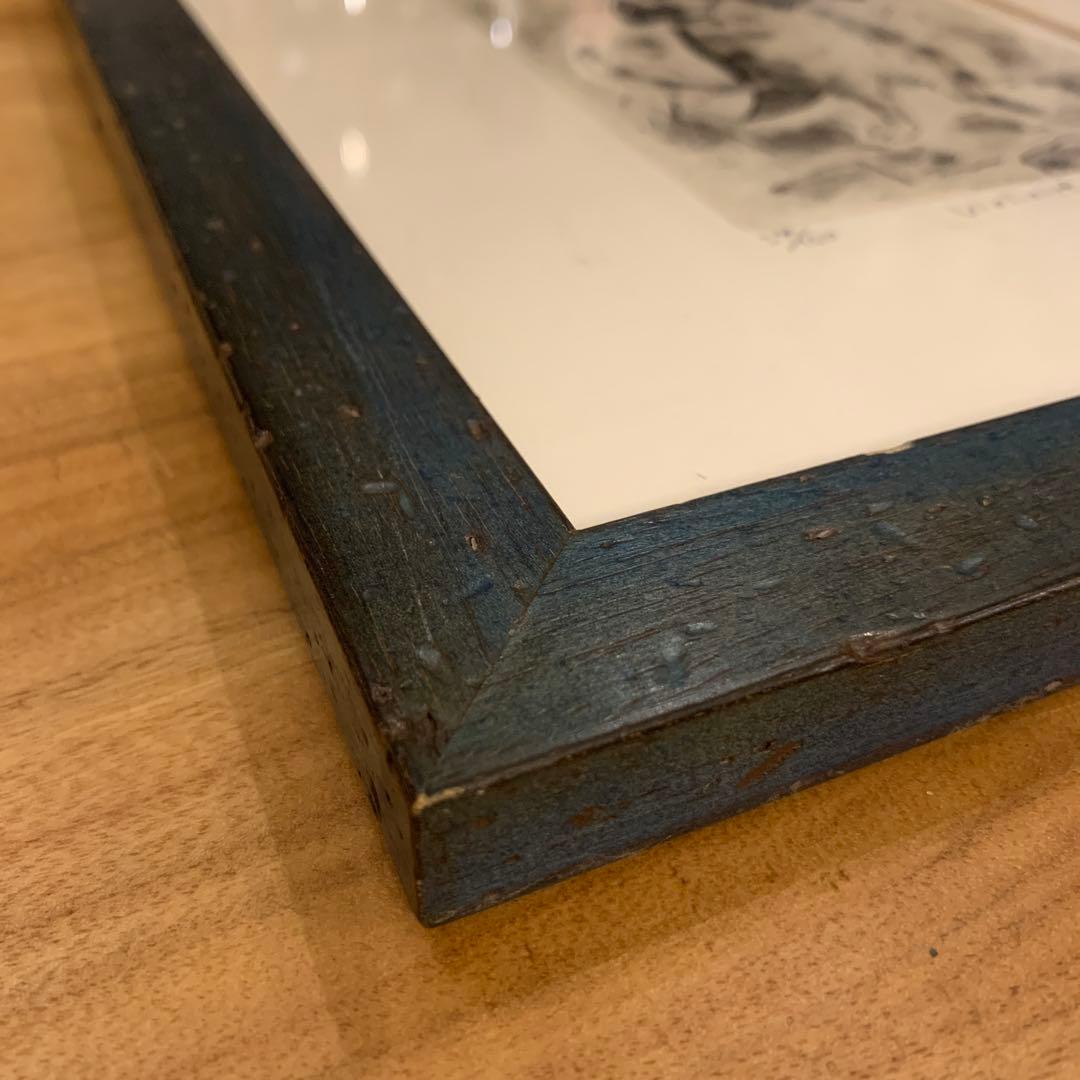 山岡康子　版画　猫とバイオリン