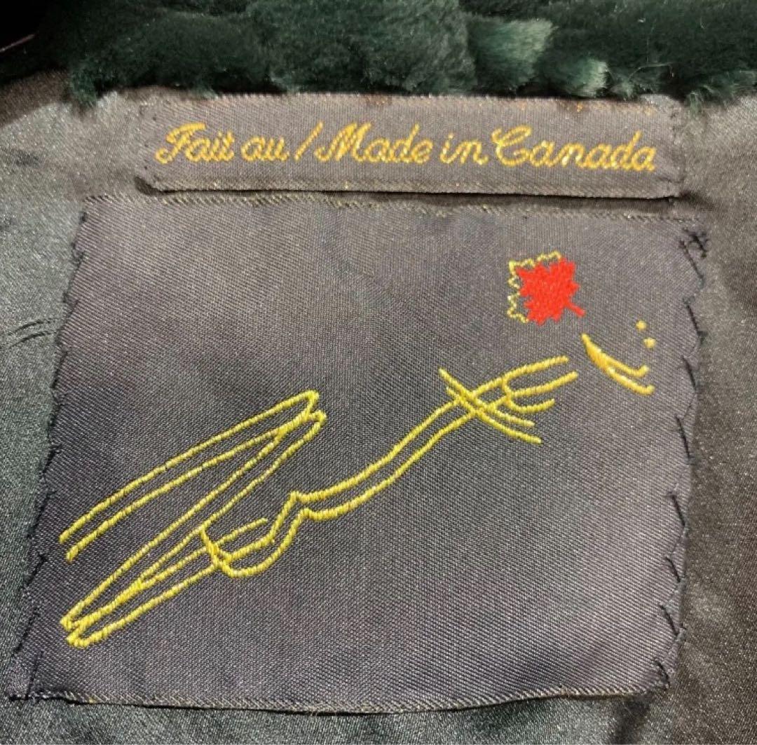 新春　プライス❣️カナダ　ビーバー　ダークグリーン　コート《海狸　毛皮　大衣》