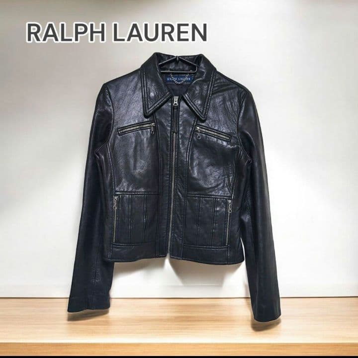 16900□RALPHLAUREN ジャケットラムレザー ライダースbc11yt