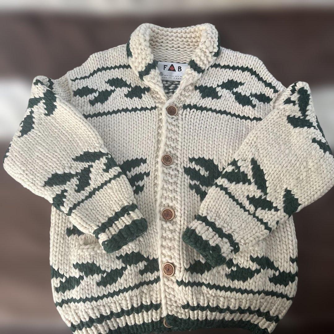 【古着】FAB ニット　カウチン　アイボリー