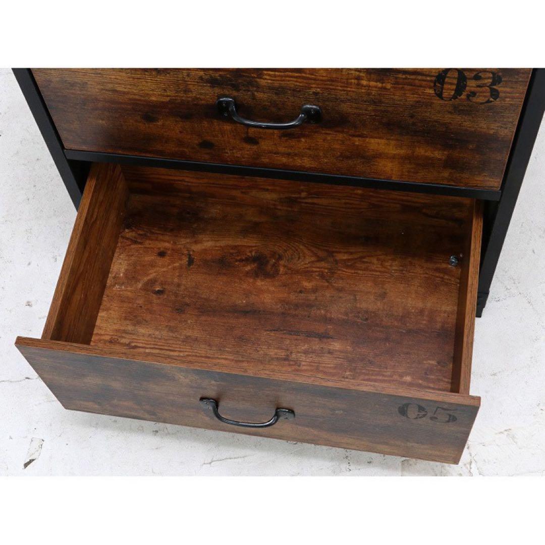 【2個おまとめ】アウトレット品 クルト 3段 チェスト 幅60cm ヴィンテージ