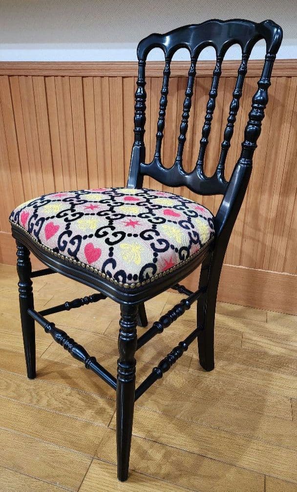 GUCC ④ GGジャガードウッドチェア クラシックスタイル 椅子 グッチ