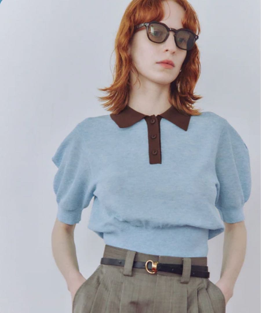 miuwADAM ET ROPÉ ラミーニットポロシャツ