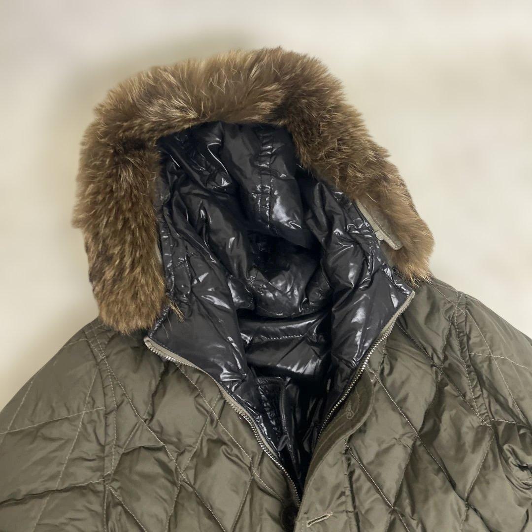 【美品】モンクレール アンドレ リバーシブルダウンコート ブラック　ファー　L