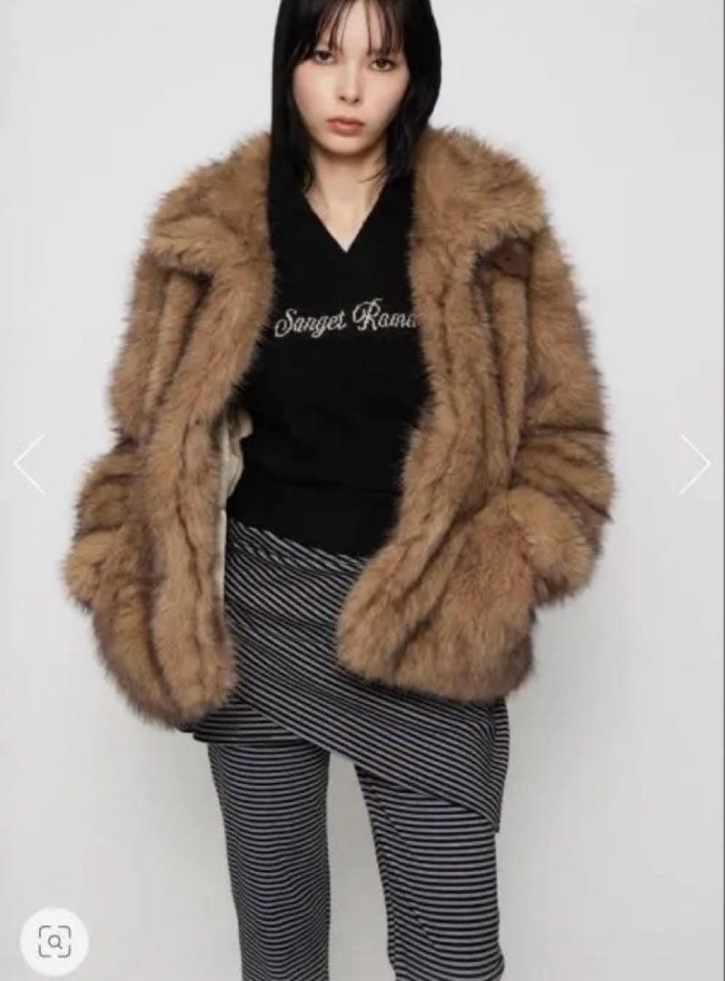 LAGUA GEM POCKET POINT FAUX FUR コート