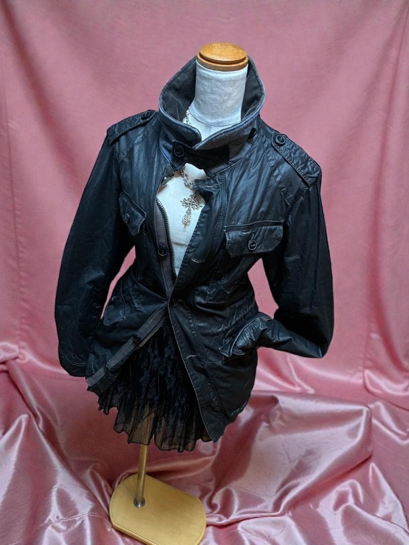 激レアy2k Levi'sベルト 光沢ハイネックジャケット 平成ギャル グランジ