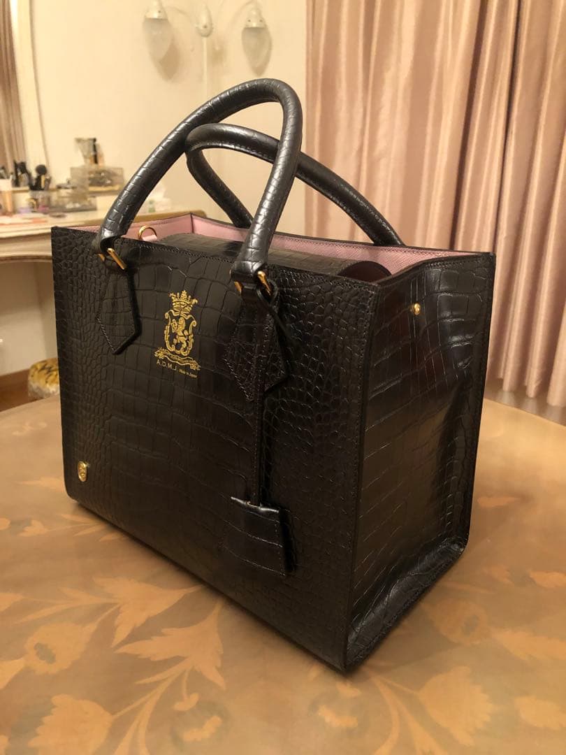 ADMJクロコダイル風レザートートバッグ