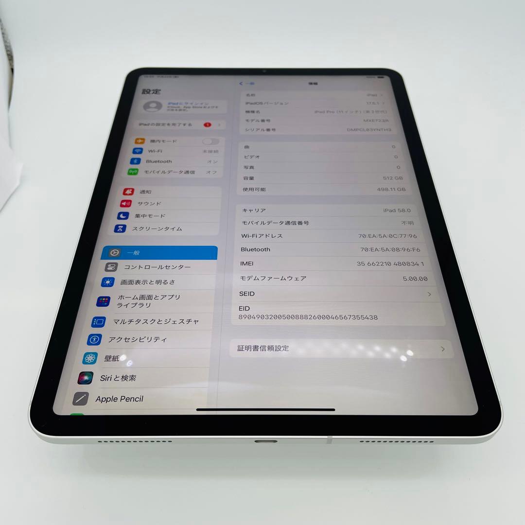 A 100% iPad Pro 11インチ 第2世代　512GB セルラー