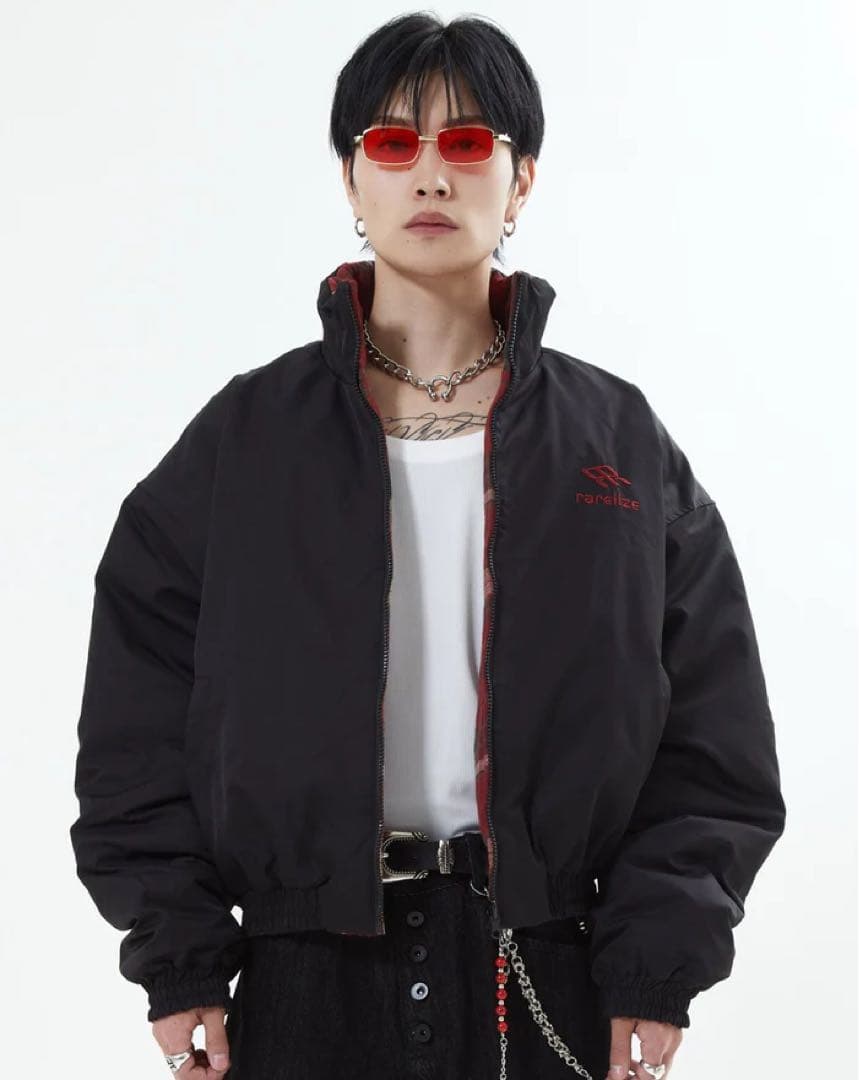 リバーシブルチェックアウター L2142 S (black) 地底人ONLINE