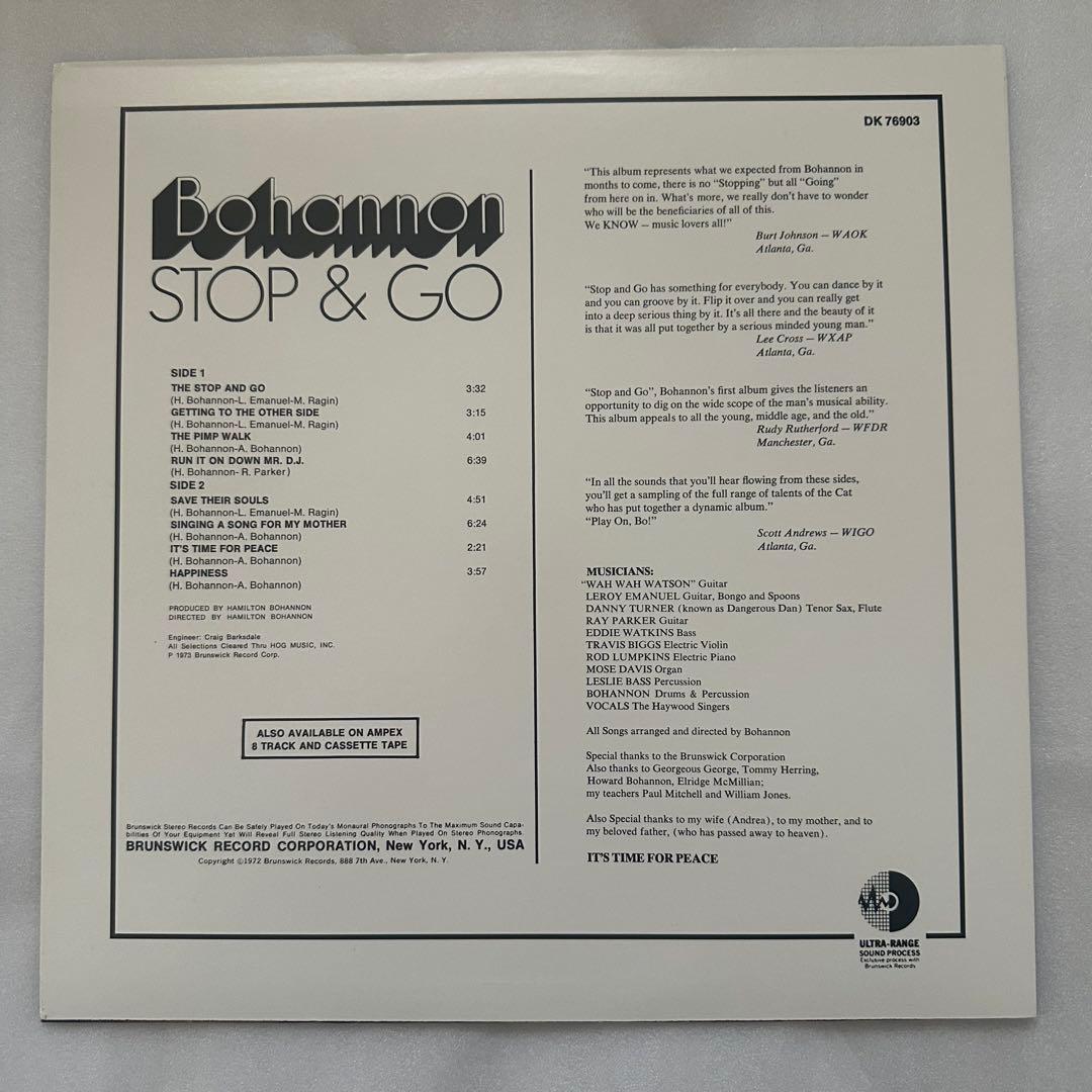Bohannon STOP & GO DAKARレコード Reissue