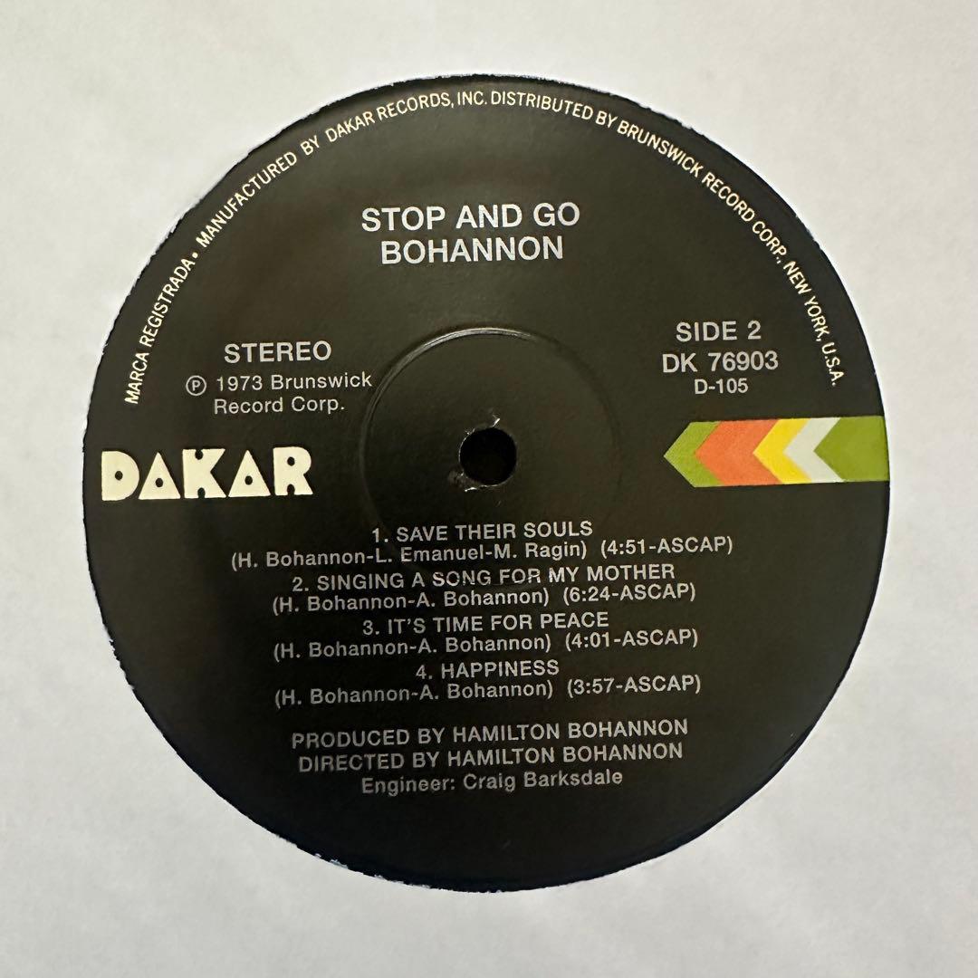 Bohannon STOP & GO DAKARレコード Reissue