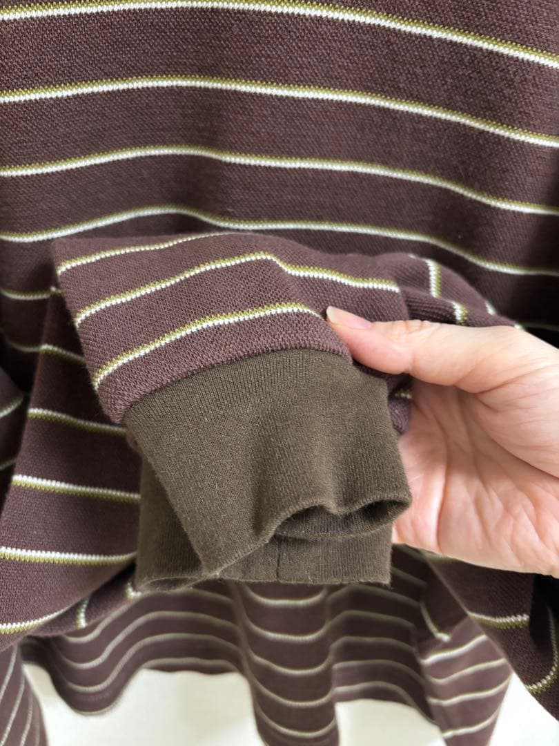 タグ付き TODAYFUL Border Long T-shirts チョコ