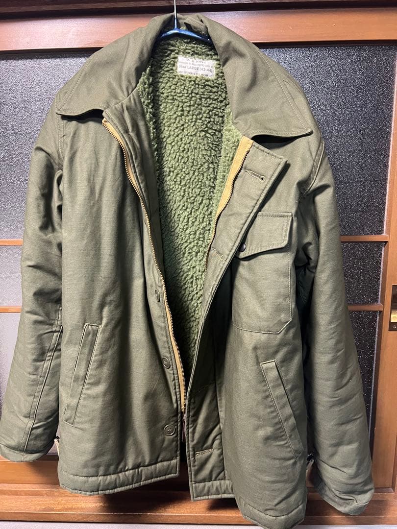 あ*れ様 U.S. NAVY 中間冷気用ジャケット Lサイズ オリーブグリーン