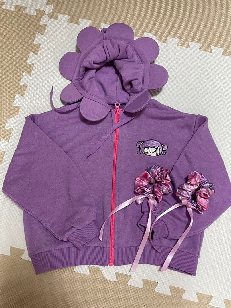 しなこ　パーカー　シュシュ　セット　お花パーカー　しなこちゃん　ベビタピ