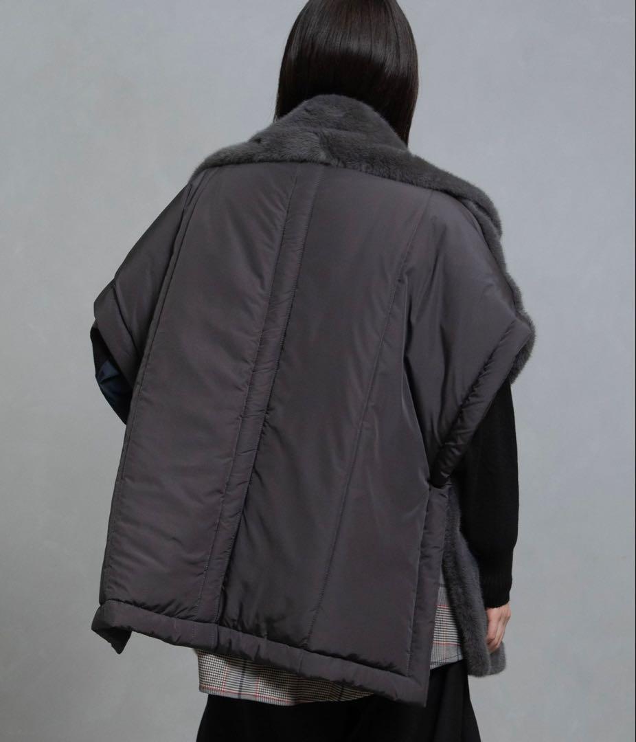 最終値下げ！✨超美品✨タグ付マルシャルテル フェイクファーベスト2 グレー