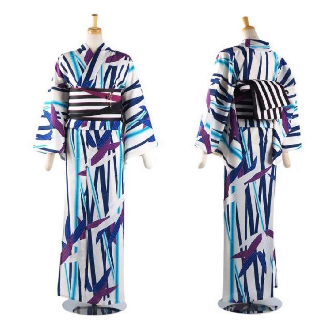 値下げしました！「撫松庵」セオα 仕立て上がり浴衣　笹竹模様