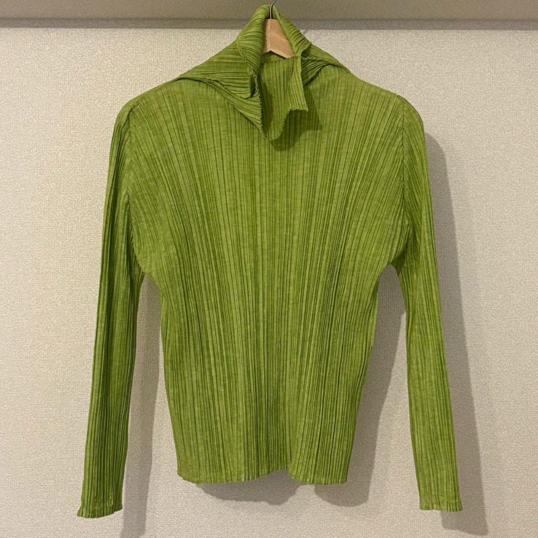 PLEATS PLEASE イッセイミヤケ ハイネック ドルマン グリーン