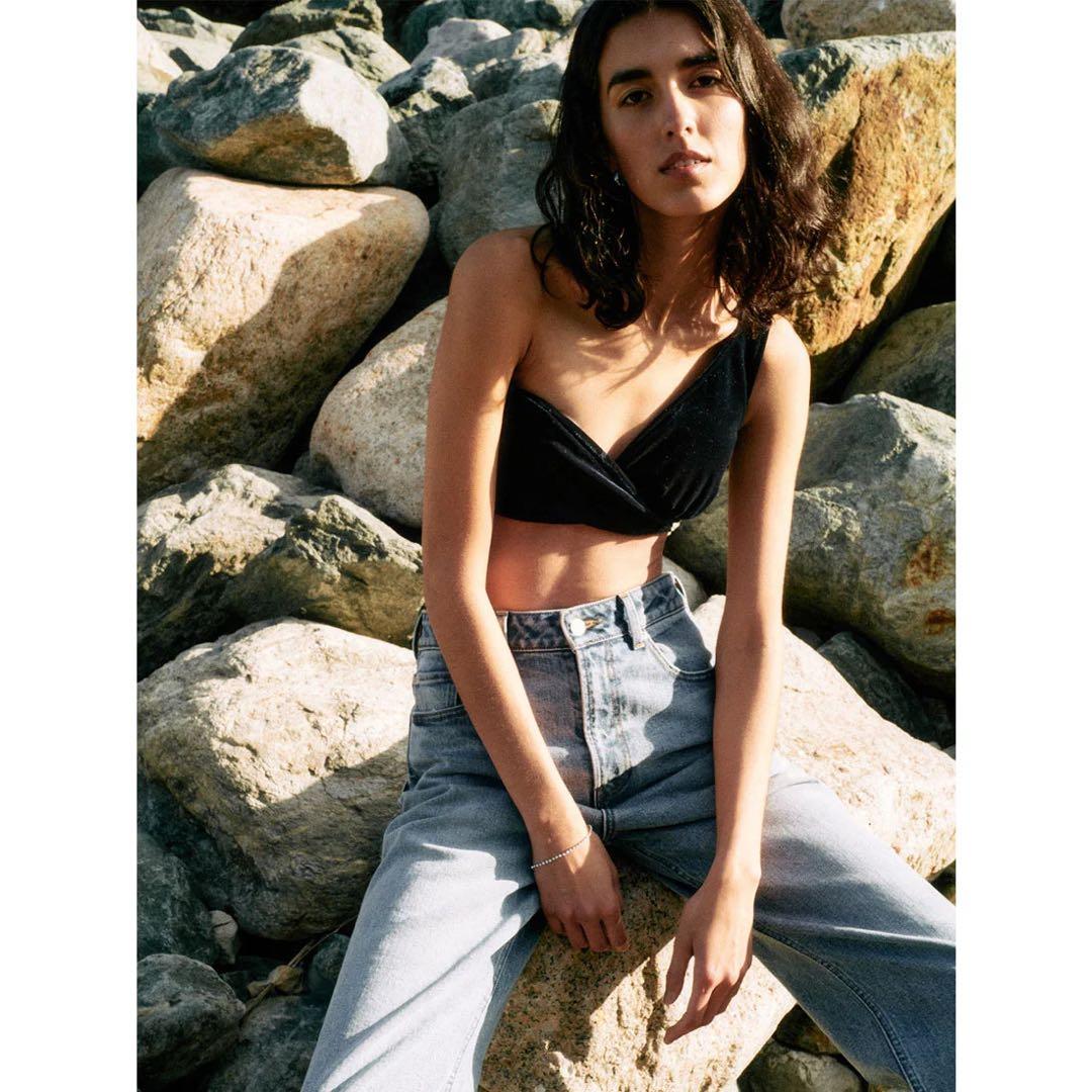 anuans アニュアンス / ワンショルダーセパレートスイムウェア ネイビーM