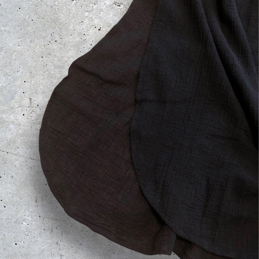 【極美品】かぐれ ガーゼロングチュニック フリー ブラック 2025年モデル