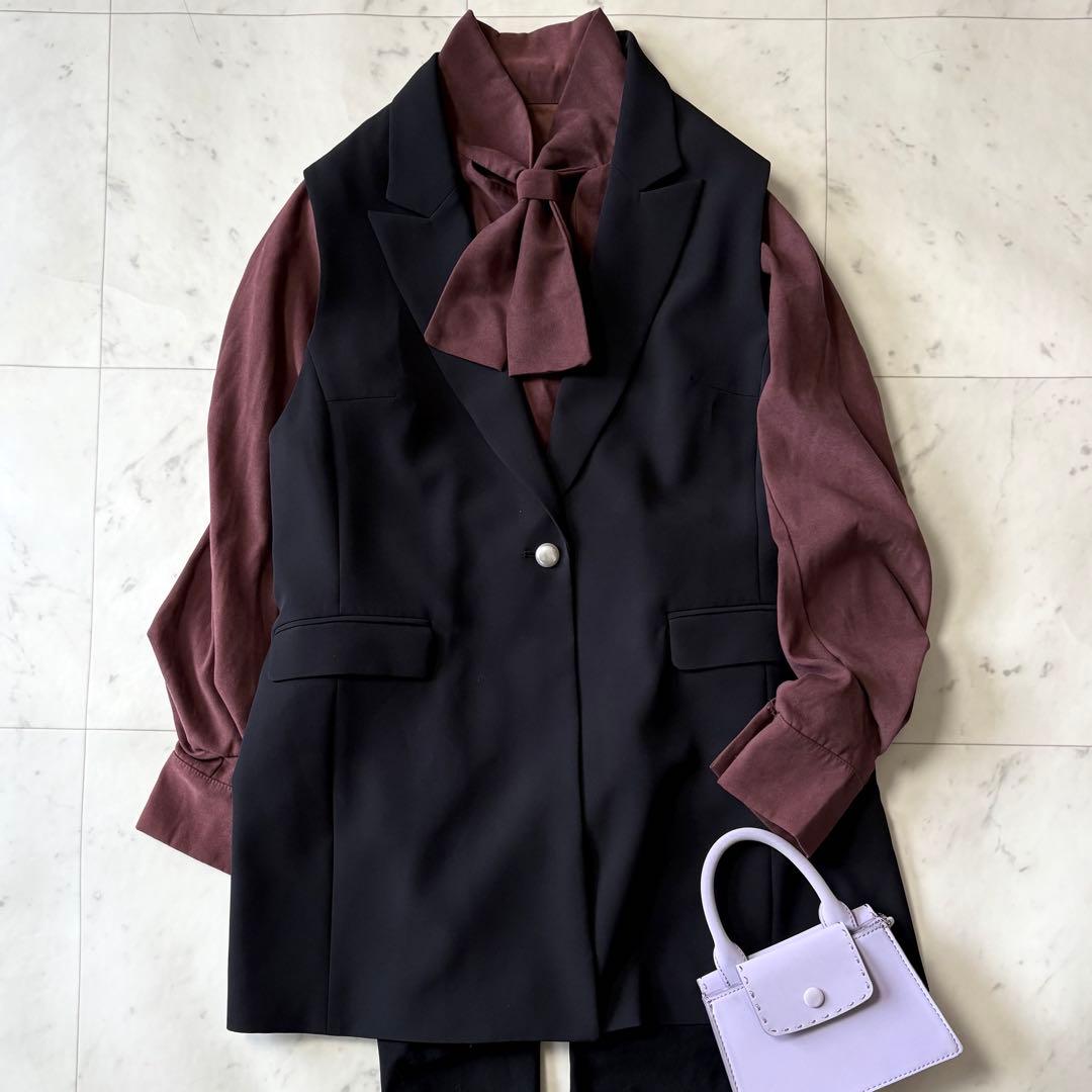 未使用級 ローズティアラ 大きいサイズ42 パールボタンジレ 2024 ベスト