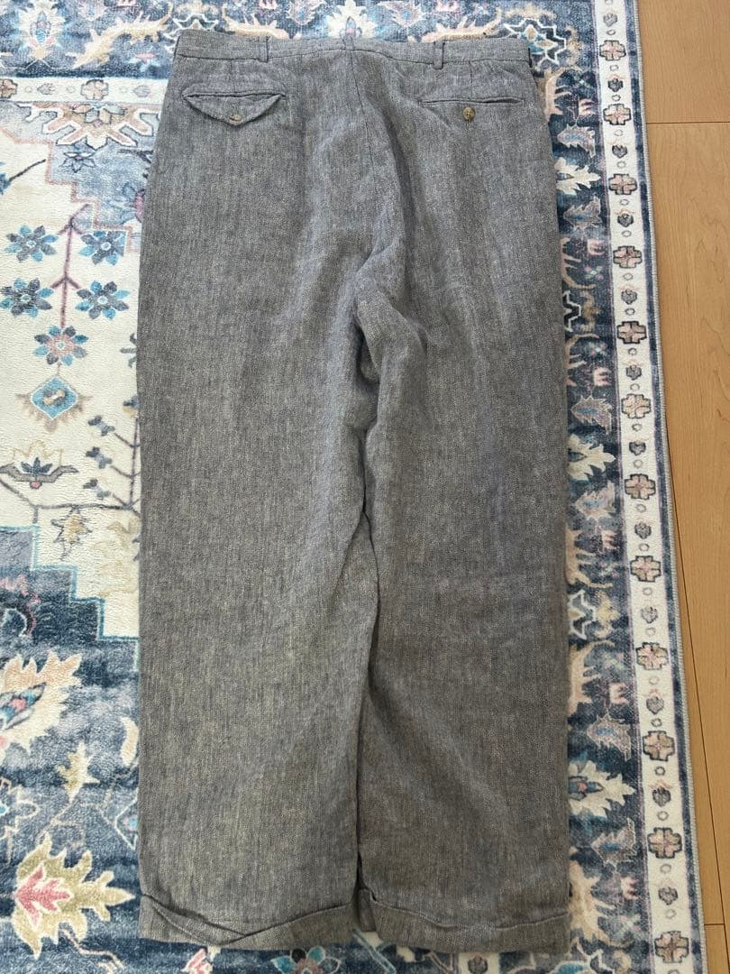 90s Ralph Lauren 極太 リネン ヘリンボーン スラックス