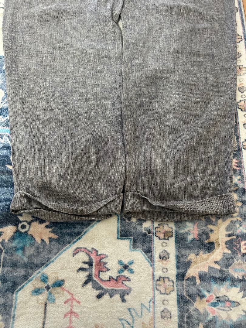 90s Ralph Lauren 極太 リネン ヘリンボーン スラックス