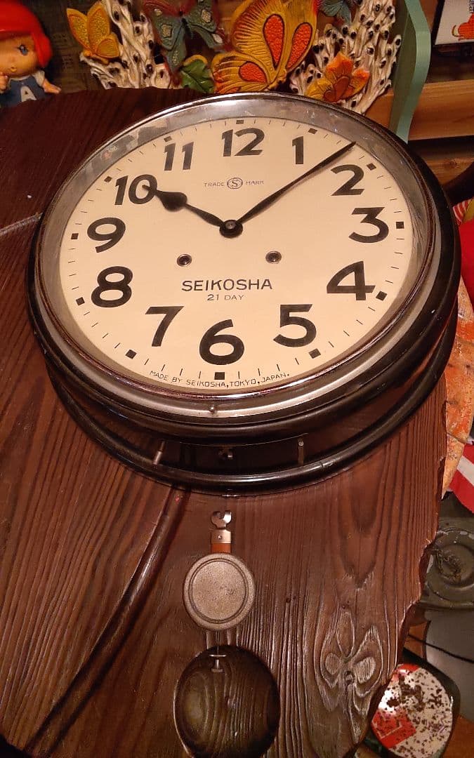 レトロSEIKOSHA ボンボン時計 21 DAY 蓋付き時計
