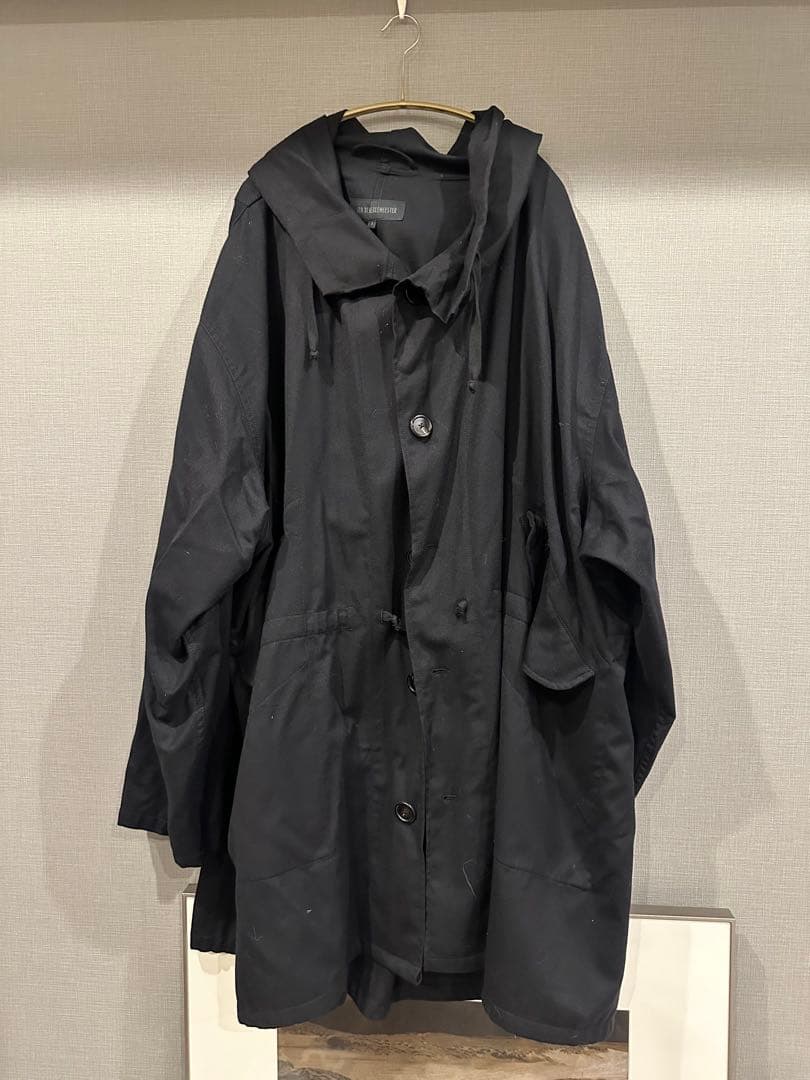 アンドゥムルメステール　オーバーサイズ フード付き モッズコート 黒