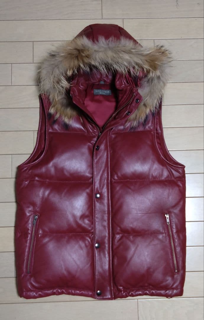 極美品■WIND ARMOR NICHIWA ラムレザー ダウンベスト■Ｍ
