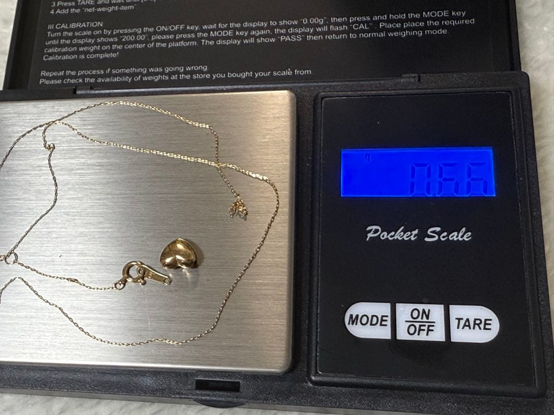 K18 ゴールド ハート型ネックレス 0.66g