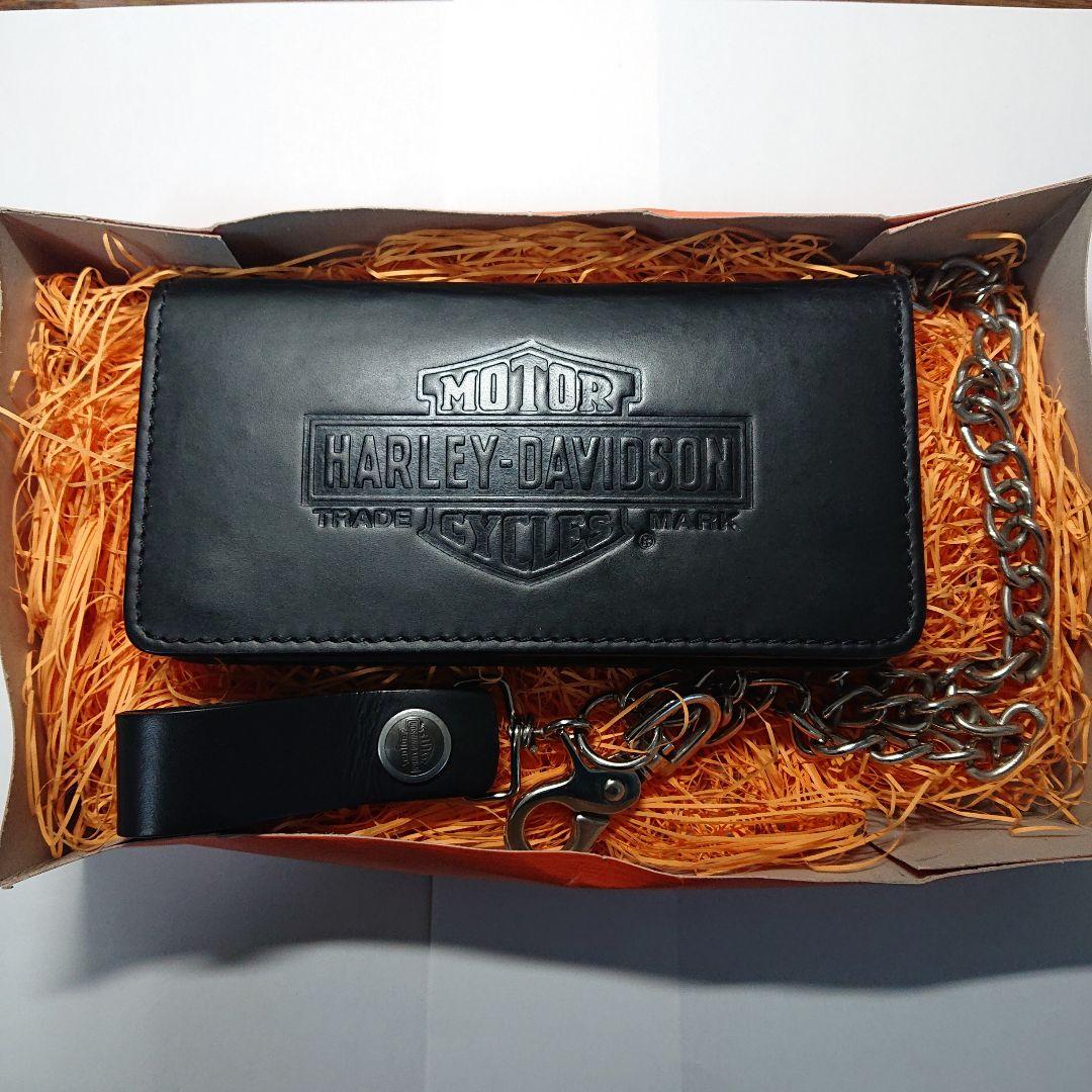Harley-Davidson ブラックレザー ウォレットチェーン