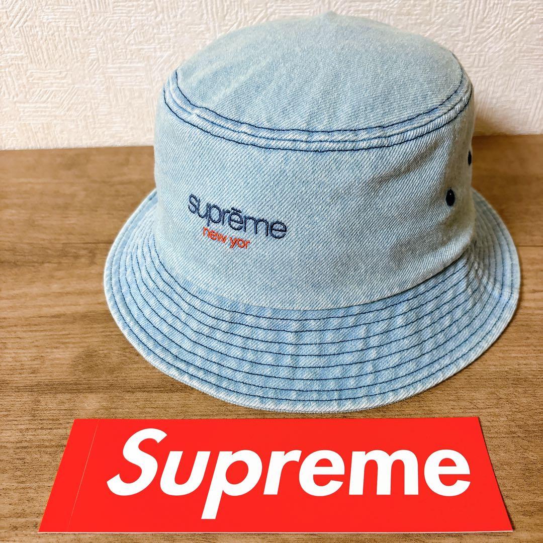 正規品　Supreme バケットハット　帽子　ハット　デニム　水色　エラー品