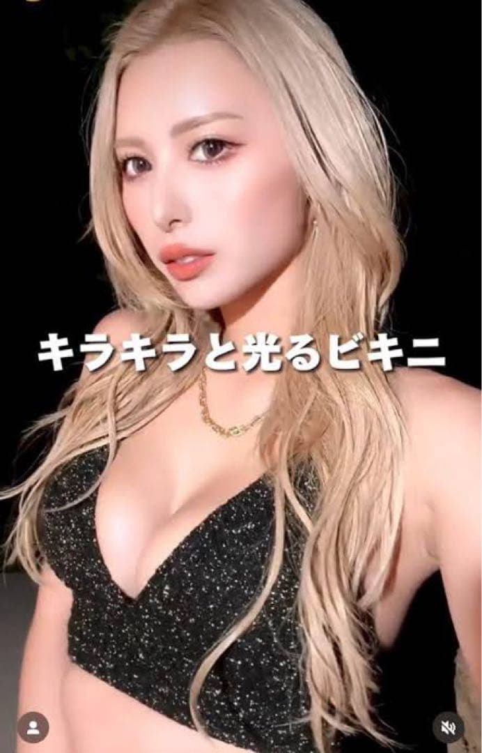 ALENCY ラメニットビキニ　ブラック