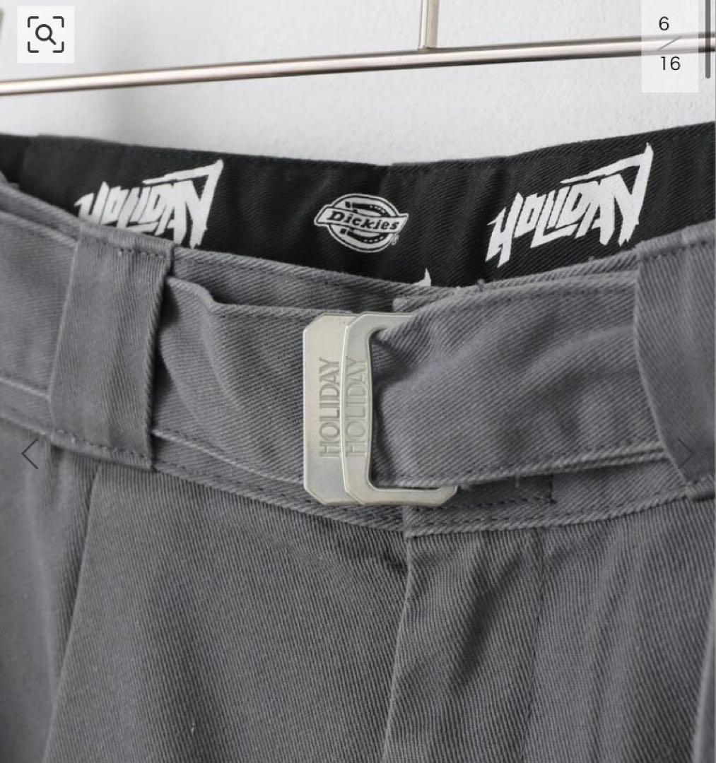 ★HOLIDAY DICKIES BELTED 2TUCK PANTS GRAY
