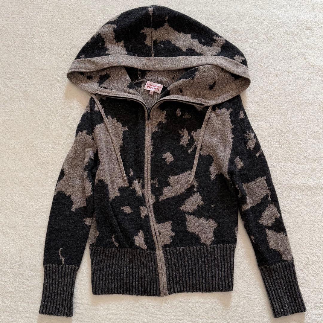 ヴィヴィアンウエストウッド　パーカー　オーブ刺繍　変形　アシメ　ウール系　M