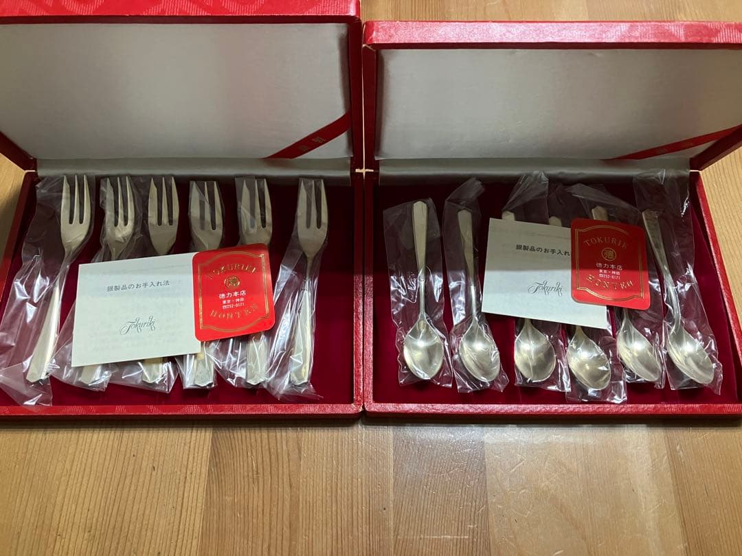 希少 徳力本店 銀製 スプーン フォーク 12本セット 箱付き　未使用