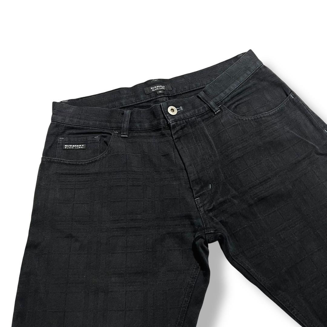 バーバリーブラックレーベル シャドーチェック ストレート 三陽商会