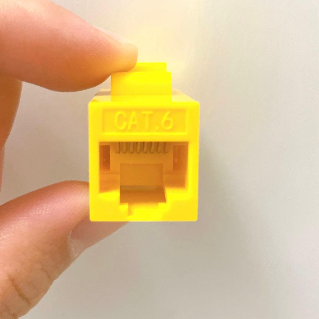 25個セット LAN ケーブル用 中継 コネクタ メスからメス イエロー
