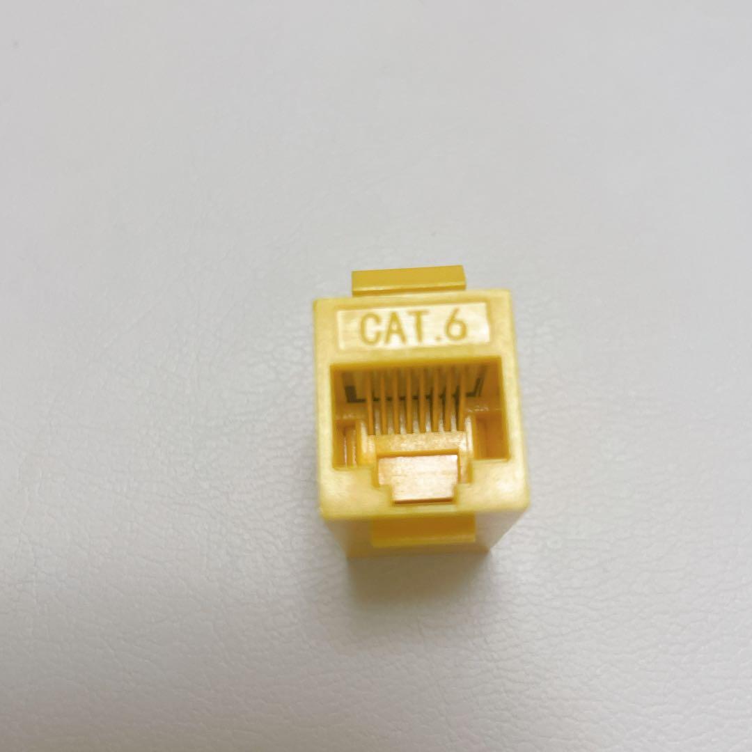 25個セット LAN ケーブル用 中継 コネクタ メスからメス イエロー