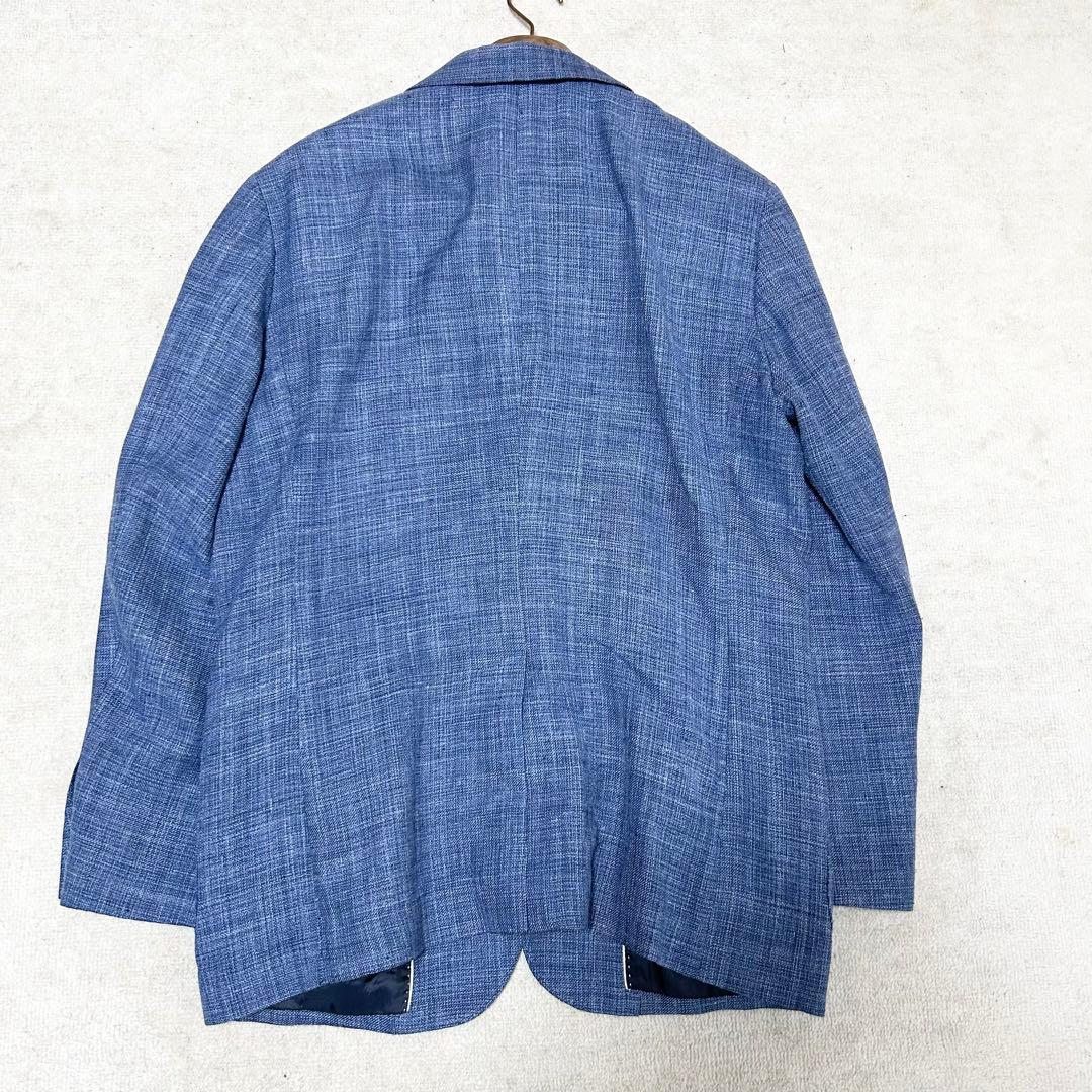 極美品　パパスプラス　エルメネジルドゼニア　テーラードジャケット　アンコン　青