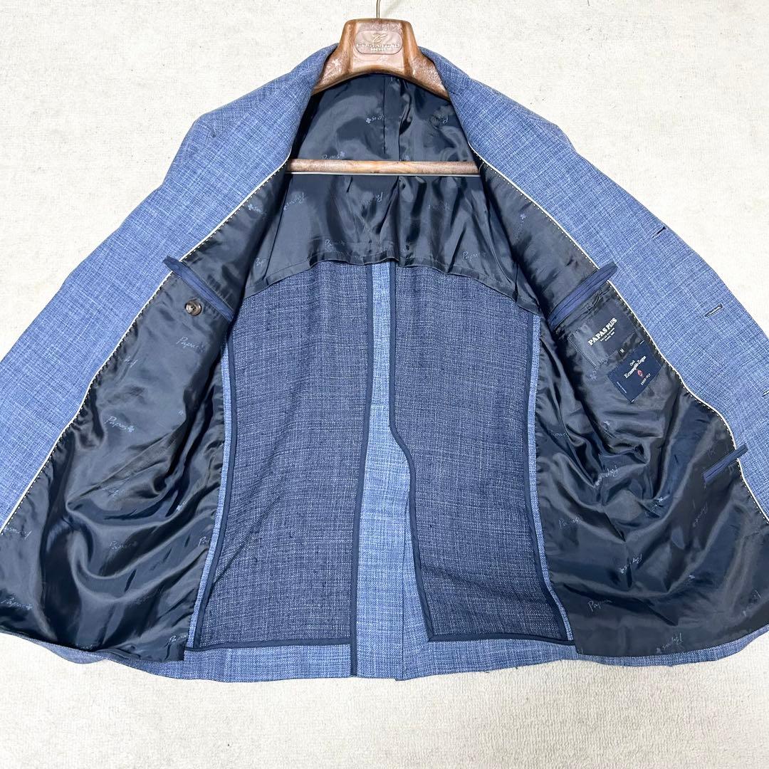 極美品　パパスプラス　エルメネジルドゼニア　テーラードジャケット　アンコン　青
