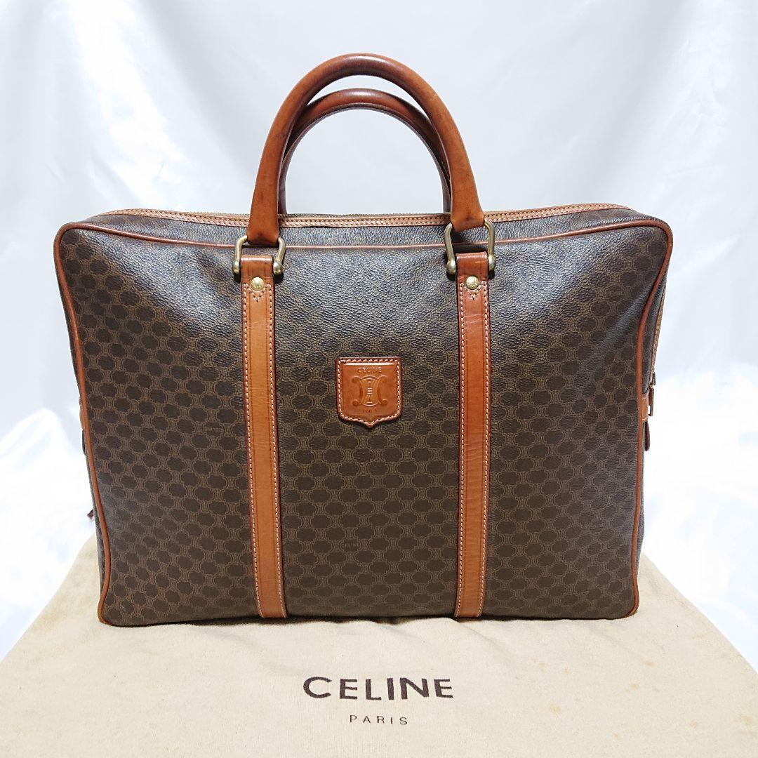 美品 CELINE マカダム柄 ビジネスバッグ