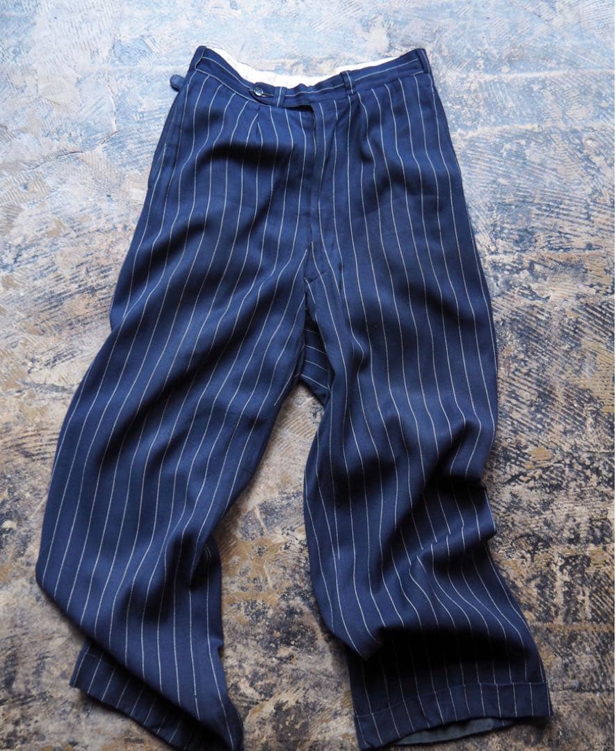 50's vintage スラックス　レーヨンギャバジン ストライプ　　希少