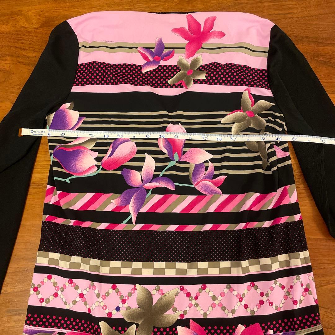 LEONARD 半袖チュニック 40 カーディガンとのアンサンブル