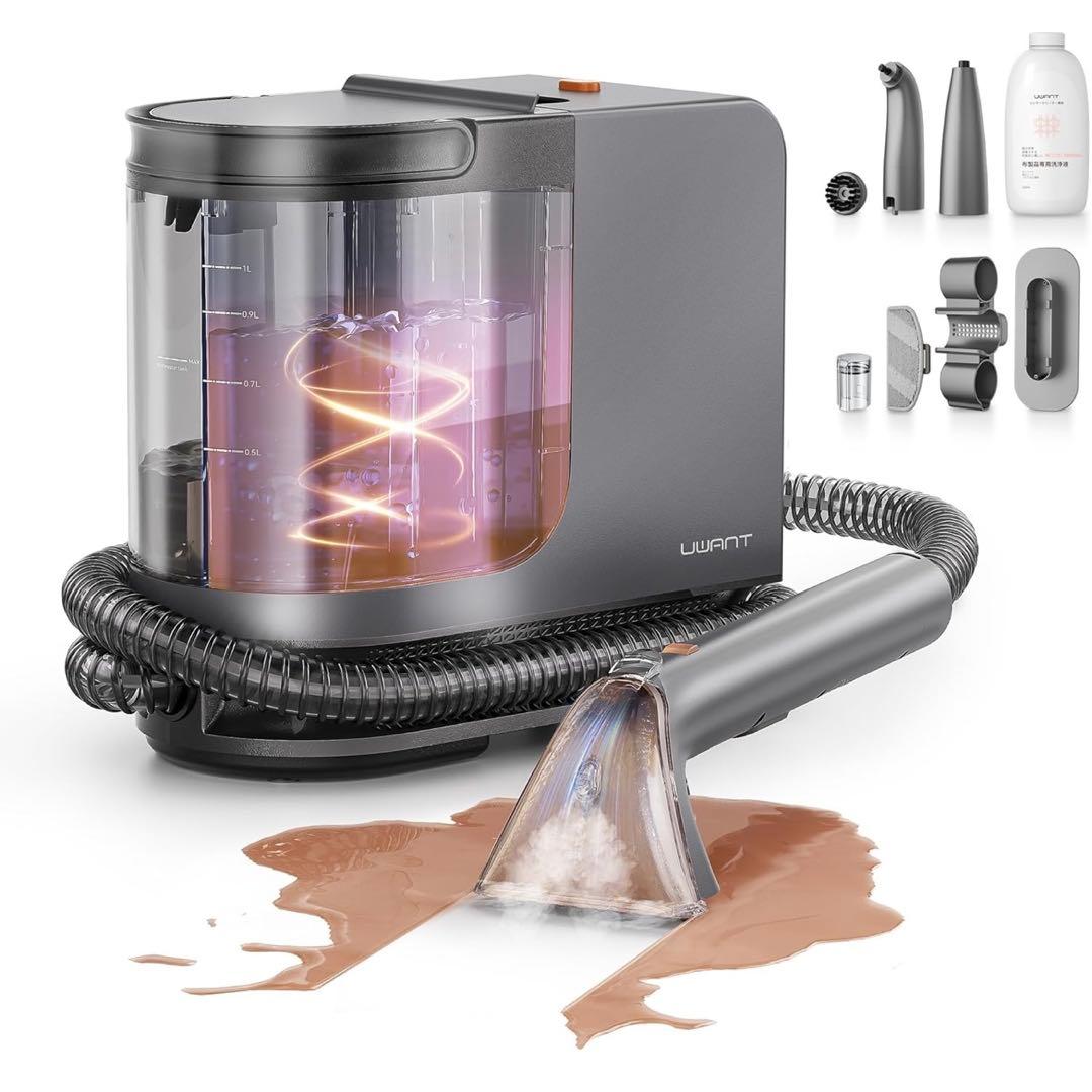 スチームクリーナー 100℃蒸気 18000Pa超強吸引力 加熱式 プロ仕様