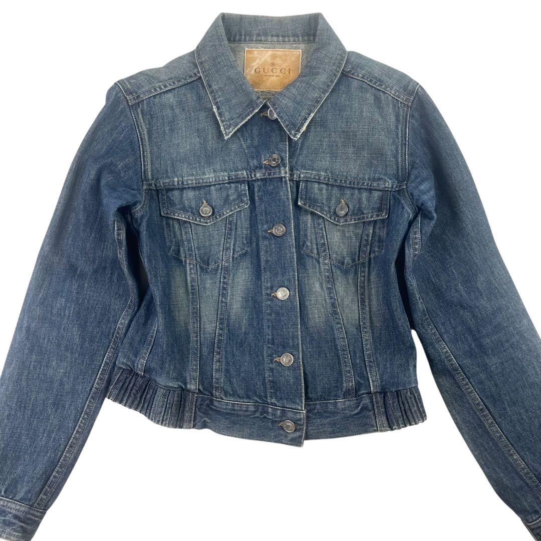 GUCCI デニムジャケット 上着 アウター レディース ブルー カジュアル